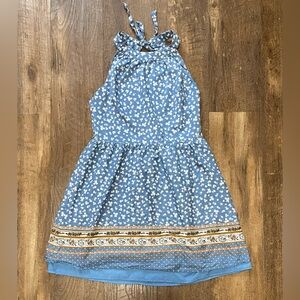 Moon Collection Los Angeles USA  blue orange floral detail dress size medium